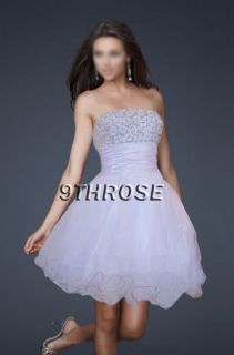 LACED UP BACK BEADED PARTY/PROM/COCKTAIL SHORT DRESS; WHITE S AU8US6