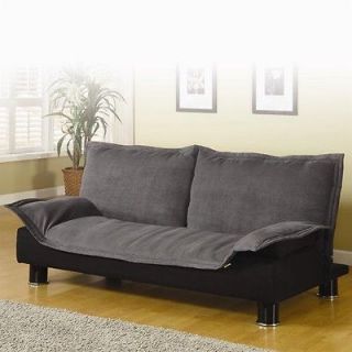 Grey Microfiber Futon Sofa Bed   C300177