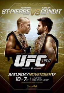 UFC 154 GEORGES ST PIERRE GSP v CONDIT Montreal 11/17/2012 Official