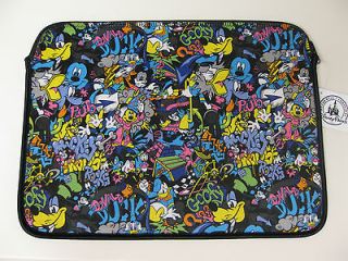 MICKEY & FRIENDS LAPTOP COMPUTER CASE BAG SLEEVE 15 REVERSIBLE NEW