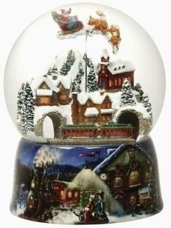 Musical Rotating Victorian Village With Santa Claus 8 Snow Globe