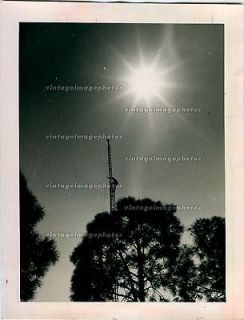 1959 WEDU Television Station Tower Antenna Worker Climb Silhouette