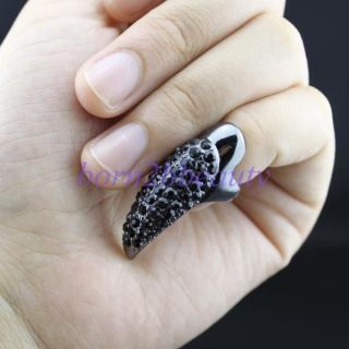 Cool Gothic Punk Rock Talon Claw Finger Spike Fingertip Nail Ring