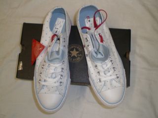 CONVERSE All Star Double Tongue Trainers Blue Polka Dot Spot UK 9 BNWT