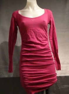 Victoria Secret Cotton Knit Ruched Side Long sleeve Sweater Dress