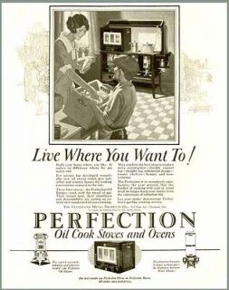 GREAT 1925 PERFECTION BRAND OIL COOK STOVES & OVENS AD