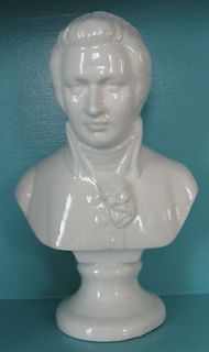 Mozart Bust Statue Made in Italy White 8 3/4 Tall