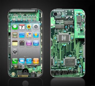 iPhone 4 4S vinyl Skins Kit   Circuit Board Tech Computer Motherboard