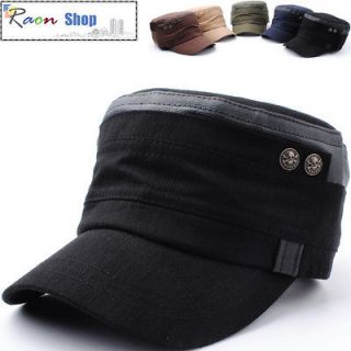 New Skull stud Faux leather Patch Army cadet cap Military fashion work