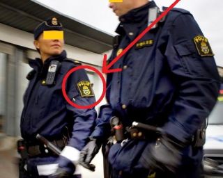 FANCY DRESS COSTUME SWEDISH POLICE SHOULDER BADGE AS MOVIE GIRL PLAYED