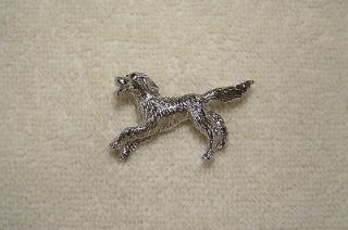 Playful Retriever Dog Pin   Textured With Swarovski Montana Crystal
