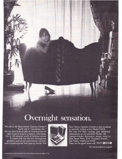 Print Ad 1969 SONY Stereo Cassette Corder / Overnight Sensation C124CS