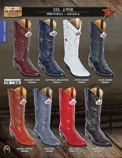 Altos J Toe Genuine Eel Mens Western Cowboy Boots Diff. Colors/Sizes