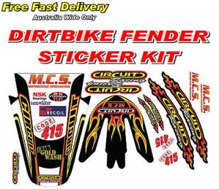 DIRTBIKE FENDER STICKER Kit SUIT HONDA CR125 CR250 CRF250 CRF450