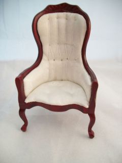Victorian Gents Chair white dollhouse furniture T3811W