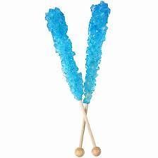 ROCK CANDY CRISTAL STICKS BLUE RASPBERRIES, WRAPPED 20 PIECES