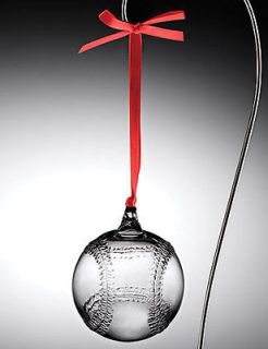 Steuben Glass   Crystal Baseball Ornament #9548