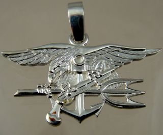 NAVY UDT SEAL PENDANT HAND MADE RING . 925 SOLID STERLING NEW LARGER
