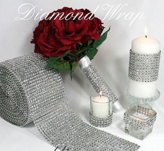 Diamond Mesh Wrap Rhinestone Ribbon Crystal Wedding Decoration L338