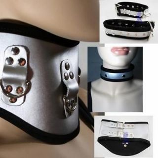 Silver/Black Posture Collar Wrist Cuffs Sexy Goth Punk Make Your Set