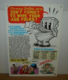 TOMMY TOILET SIGN (R. CRUMB) 11x16 Bathroom Sign funny humor (id