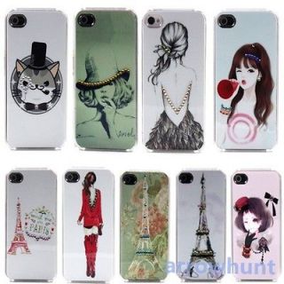 Crystal Clear Bling Diamond Battery Hard Back Case Cover for iphone 4