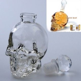 Crystal Head Vodka Skull Face Bone Glass Bottle Decanter Empty Bar