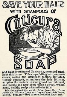 1900 Ad Cuticura Soap Shampoo Potter Drug Chemical Dandruff Health