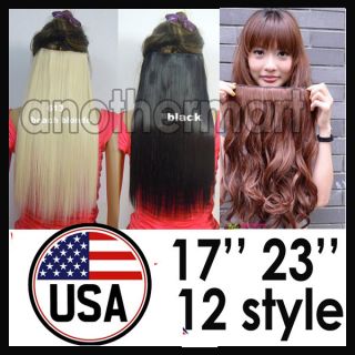 USA long straight curly 120g 17 23 clip in on hair extensions 2013