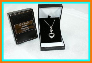 Sterling Silver Necklace in Personalised Gift Box Godparent/Godm other