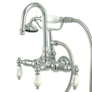 Kingston Brass Wall Mount ClawFoot Tub Faucet With Hand Shower CC10T1