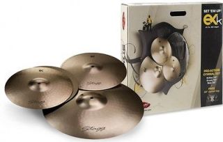 NEW STAGG MODEL EXK SET B8 BRONZE CYMBAL PACK FOR BEGINNERS W BAG