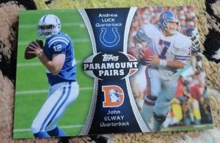 2012 Topps Paramount Pairs Andrew Luck John Elway PA LE RC