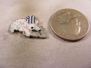 DALMATION DOG PLAYING WITH TRAIN & CONDUCTOR HAT PIN