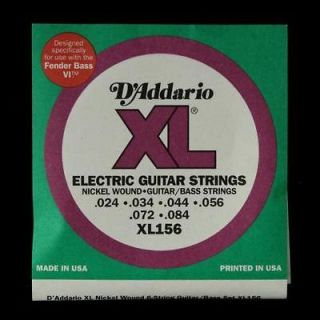 Addario XL156 Fender Bass VI Guitar Strings 24 84