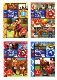 Set of 4 Davey And Goliath DVDs Volumes 1 4 New