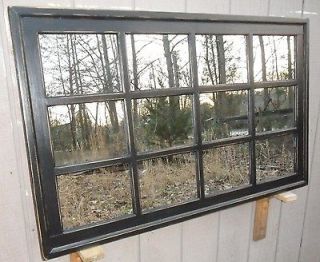 Mantel Multipanel Window pane rectangular black distressed mirror