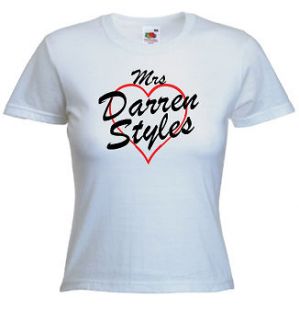 Mrs Darren Styles T Shirt   Print Any Name / Words