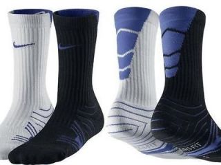 Nike White BLUE Elite Vapor Football Socks Large 8 12 GO HARD 1 pr