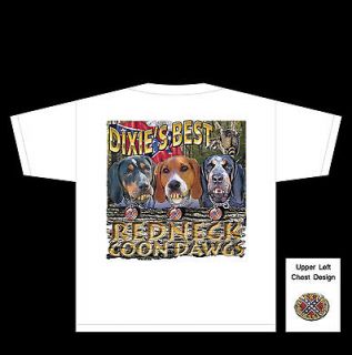 REDNECK COON DAWGS HUNTING DOGS DIXIE T SHIRT P1398