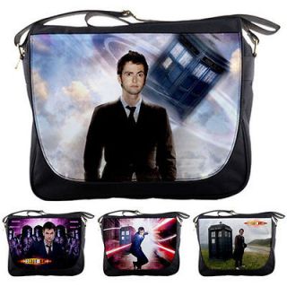 Dr. Doctor Who David Tennant & Tardis School Notebook Messenger Bag