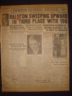 CALVIN COOLIDGE JR. PRESIDENT SON DIES POISONING JULY 8 1924 NEWSPAPER