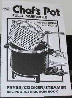 New Dazey Chefs Pot Manual Deep Fryer Recipe Cookbook Booklet DCP 6