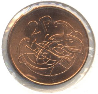 BUNC IRELAND 2p Coin 1971 IRISH TWO PENCE BIRD DECIMAL EIRE