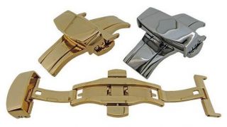 New Mens Deployment Clasp Watch Buckle SS or Gold