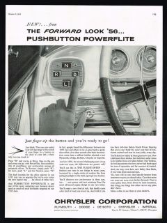 1955 Chrysler Car Corp Push Button Powerflite Transmission Look in 56