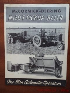 1949 IHC McCormick Deering No. 50 T Pickup Baler Catalog Brochure