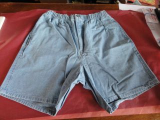 Towncraft Mens Womens Denim Shorts Elastic Waist zipper NEW Dead