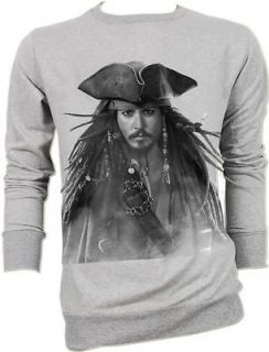 Johnny Depp Jack Sparrow Pirate Indie Funky Vintage Grays Sweater