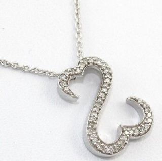 Open Heart 1/8ct Diamond Sterling Silver/925 Pendant/Necklace 18
